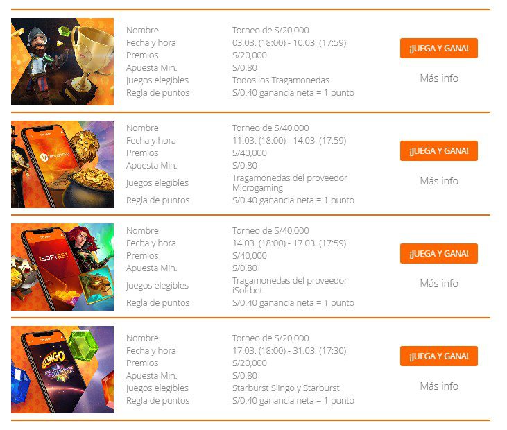 torneo de casinos marzo