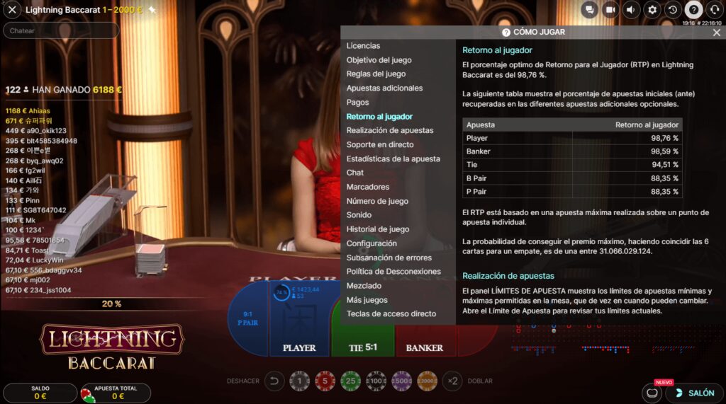 Live Baccarat Lightning RTP